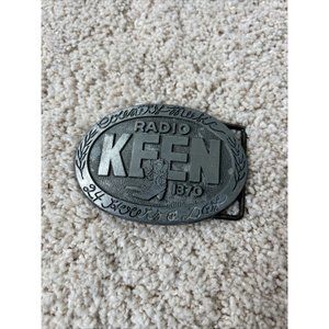 Keen Radio Belt Buckle Metal Gray Country Music 1370